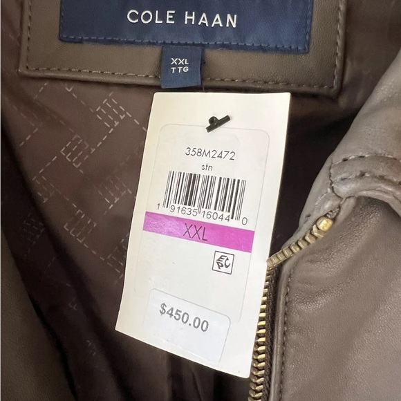 NWT NEW COLE HAAN BUTTERY SOFT LEATHER JACKET SIZE XXL $450 - Picture 7 of 7